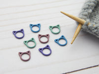 colorful cat closed ring | stitch markers
