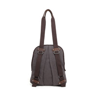Cotton Linen multi-functional bag with leather trim