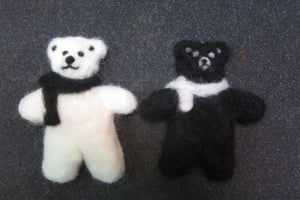 Felted teddy bear ornament kit